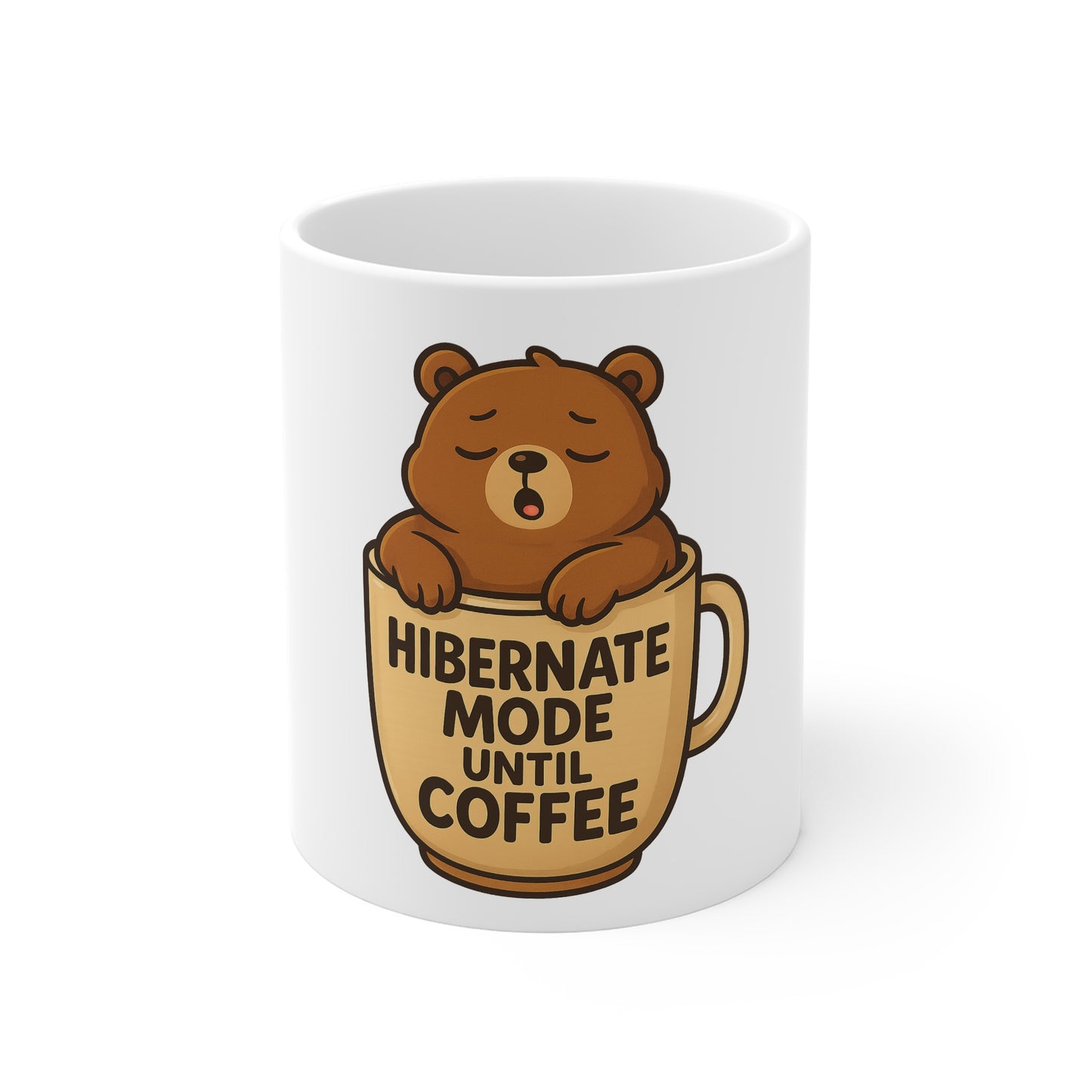 Hibernate Mode Coffee Mug - Cute Bear Design, Gift for Coffee Lovers, Cozy Home Decor, Mug for Bear Lovers, Funny Coffee Cup