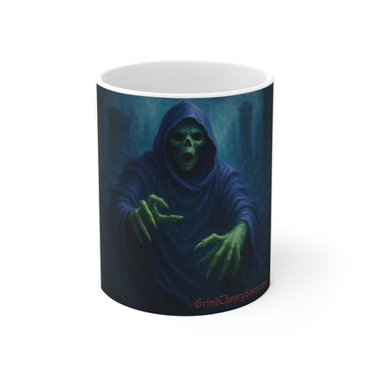 Gothic Grim Reaper Mug: Dark Fantasy Coffee Cup, Spooky Drinkware, Halloween Gift, Unique Home Decor, Gothic Kitchen Accessory