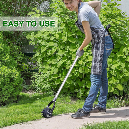 Wheel Rotary Edger, Sidewalk Manual Lawn Edger, Stainless Steel Handle, Adjustable Height -66.7Inch