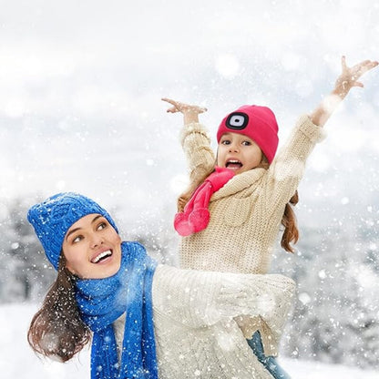 LED Beanie Hats Rechargeable Unisex High Powered Head Lamp Torch Light Cap