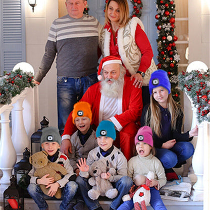 LED Beanie Hats Rechargeable Unisex High Powered Head Lamp Torch Light Cap