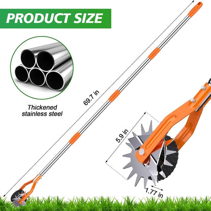 Wheel Rotary Edger, Sidewalk Manual Lawn Edger, Stainless Steel Handle, Adjustable Height -66.7Inch